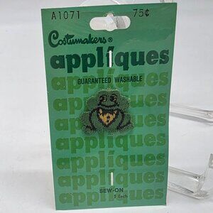 Vintage Costumakers Green & Yellow Frog Sew-On Applique Patch 1"